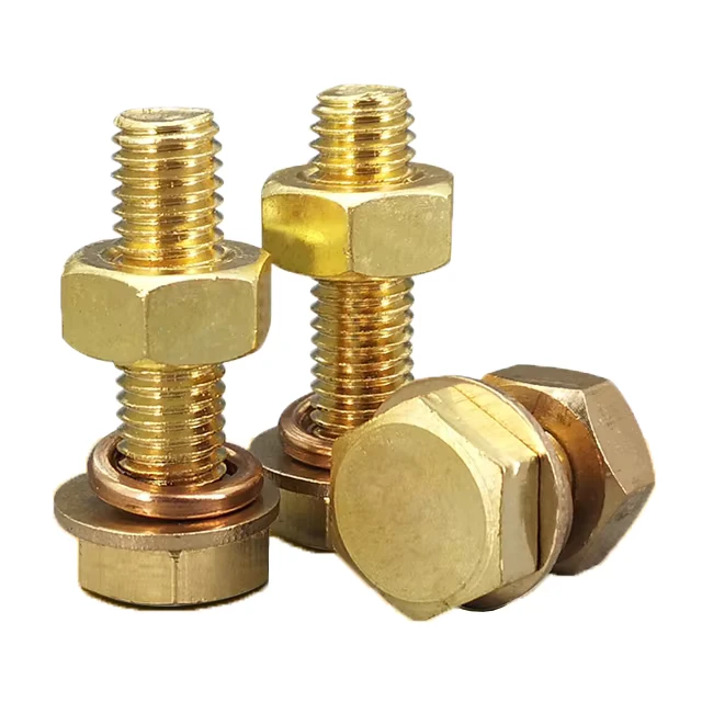 Parafuso Metric Brass Hex Bolt Fasteners Bolts Nuts Copper Hex Head Bolts and Nuts