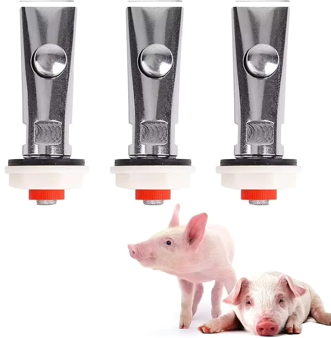 Pig Piglet Automatic Drinker Head Stainless Steel Faucets Livestock Waterer Drinking Nipples for Barrel Kit
