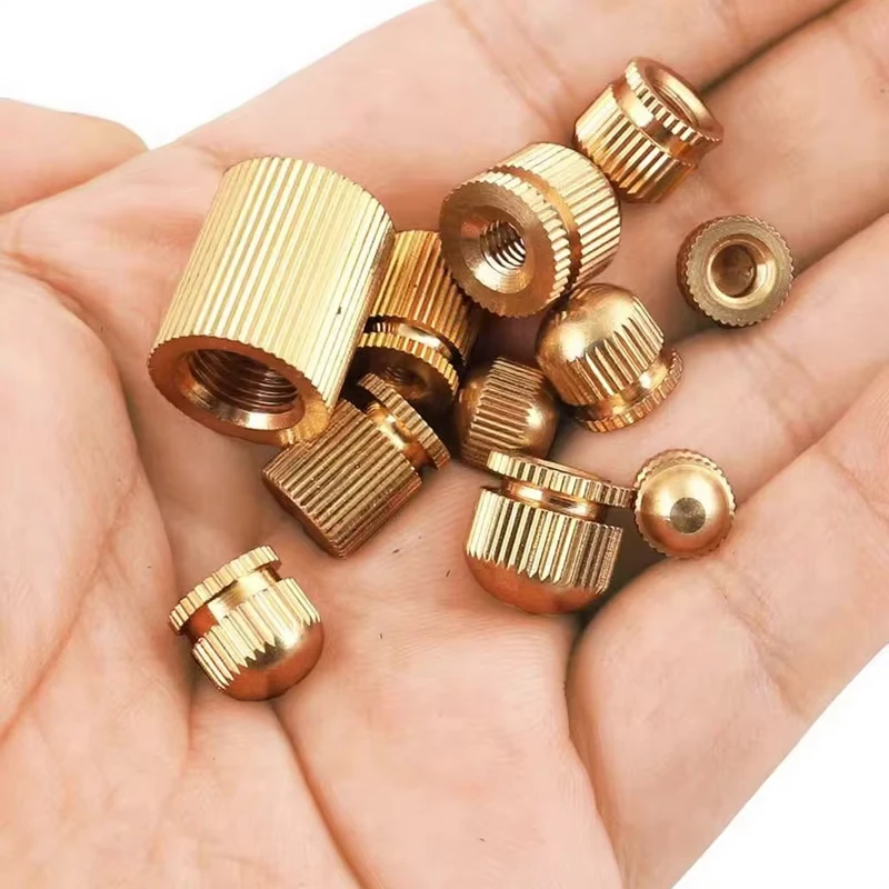 Pure Brass Flower Nut Decorative Cap Screw Fastener Round Open Hole Cover for Lamp Fitting Hardware