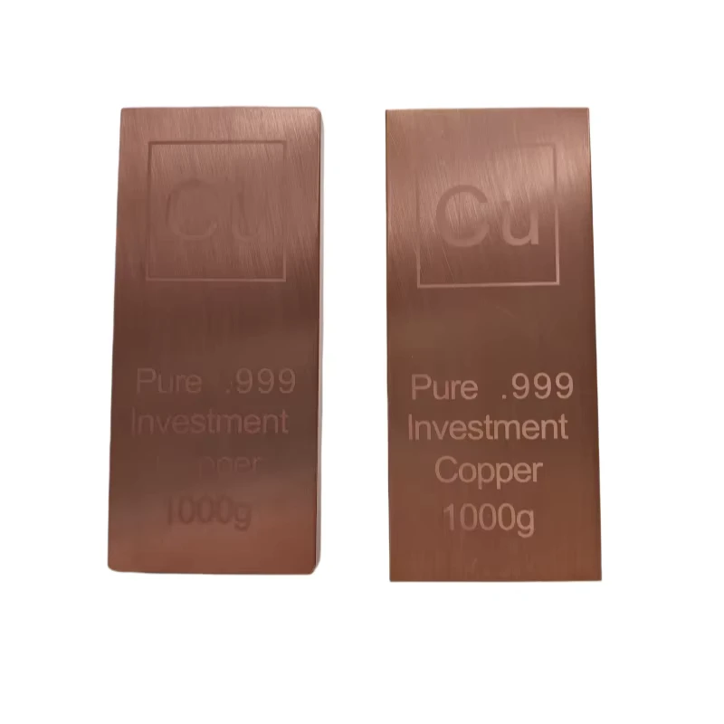 Pure Copper 99 Custom Engraved Copper Ingots for Retail Market Collection Gifts Asset Diversification