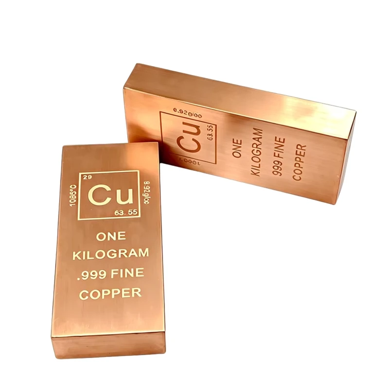 Pure Copper Square Bar 110mm High Purity Copper Ingot for Investment & Gift with Punching Service
