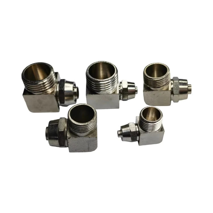 Quick Twist Nickel Plated Copper Male Thread Elbow 90 Degree Fittings Air Hose Pneumatic Screw Joints Push in Tube Connectors