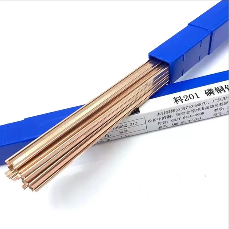 Refrigeration L201 BCuP 2 Phosphor Copper Welding Rod and Flat Electrode Copper Wire 5kg ISO9001 Certified Small Splash