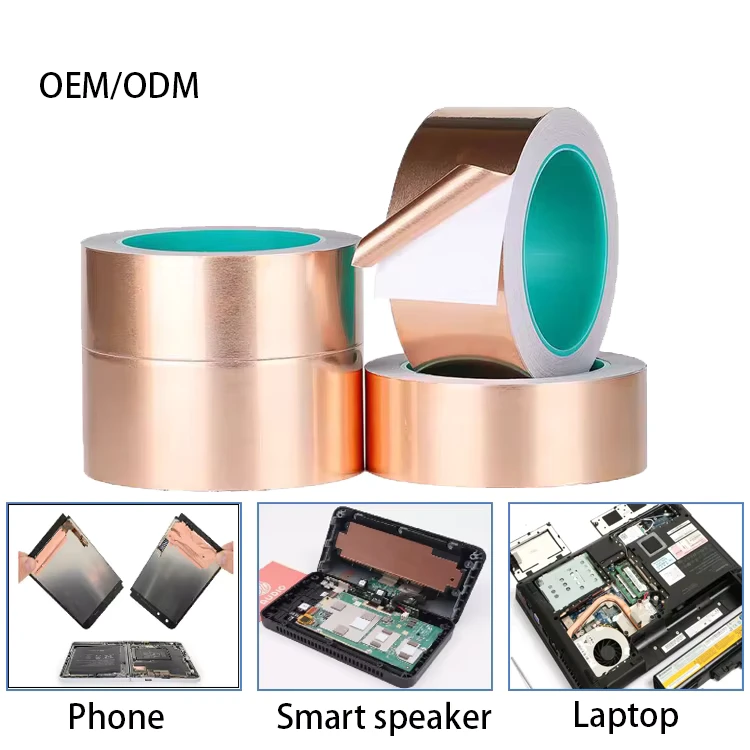 Single Sided Anti Static Conductive Copper Foil Tape Conductive Tape Copper Foil Tape for EMI Shielding Grounding