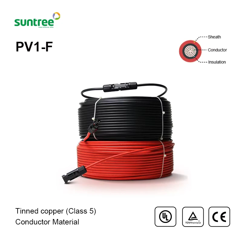 Solar Cable PV Wire Flexible DC Cable 4mm 6mm 10mm Copper For PV Systems