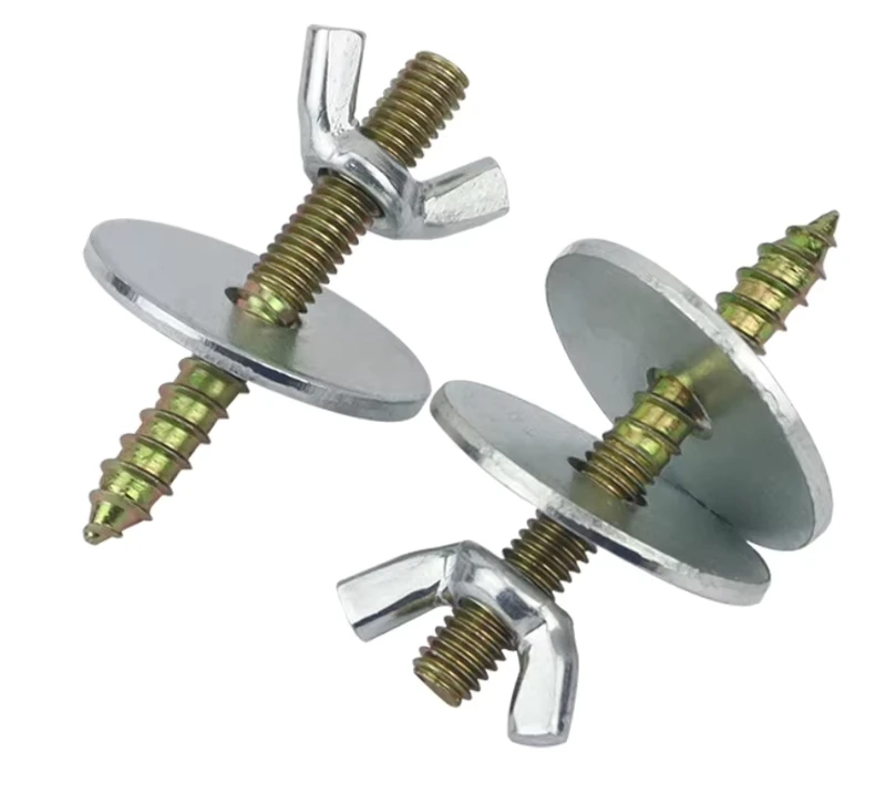 Stainless Steel Bird Cage Perch Hanger Bolt M6 Self Tapping Wood Screw Butterfly Nut Washers