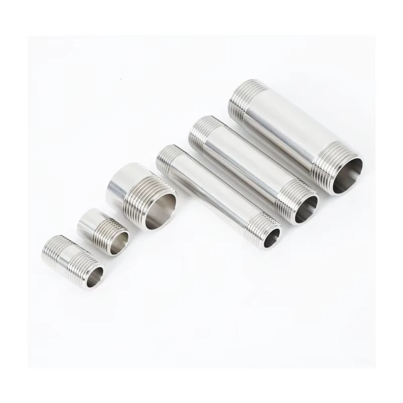 Stainless Steel Double Threaded Nipple Adapter Coupling Pipe Fittings Welding Polished Custom Class