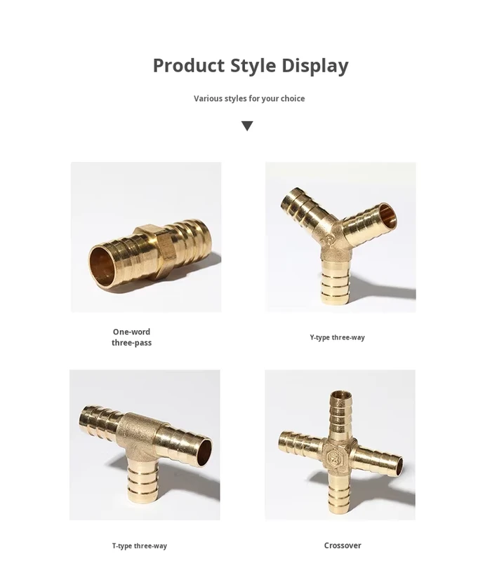 T type Three way Copper Pagoda Connector Y type Herringbone L type Four way Oil Pipe Gas Natural Gas Hexagon Casting