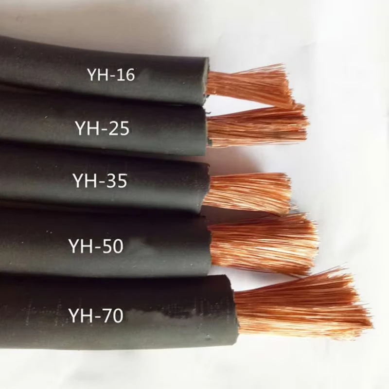 YH Welding Cable 450/750V Flexible Rubber Copper Welding Wire 16mm2 25mm2 35mm2 50mm2 70mm2 95mm2 OEM Factory